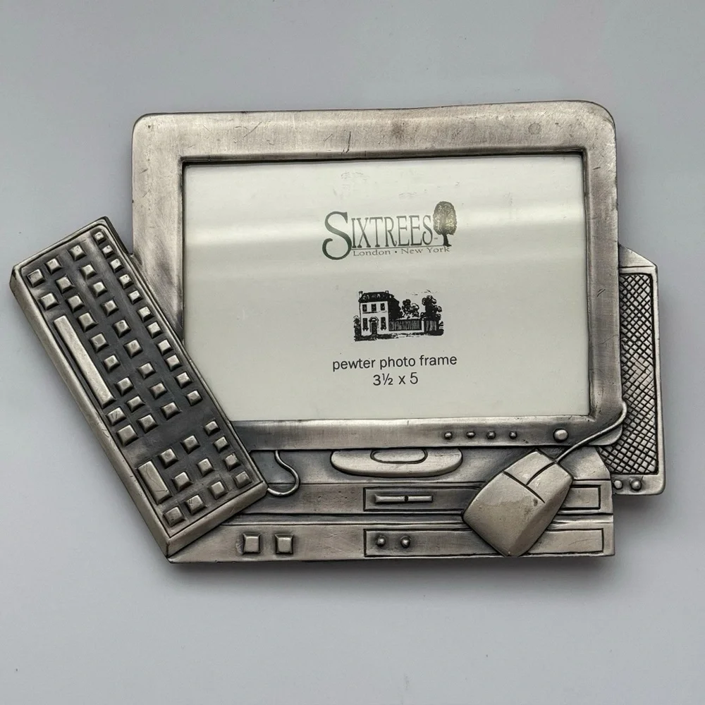 Six Trees Computer Screen Keyboard Pewter Photo Frame
